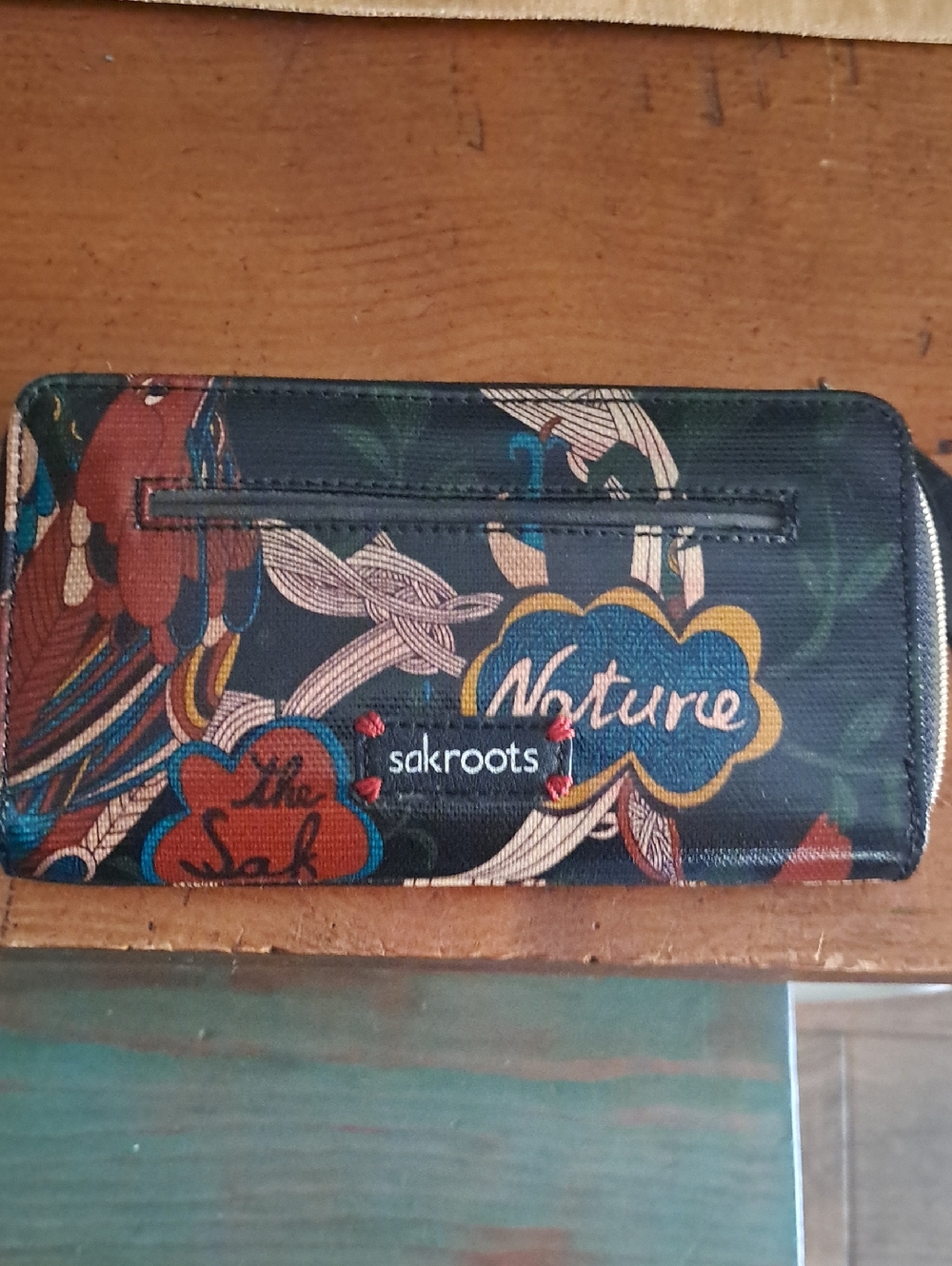 Sakroots Navy Multi Floral Zip Wallet